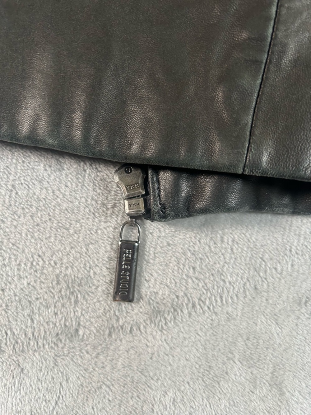 DNK Black Leather Bomber Jacket - Picture 16 of 16
